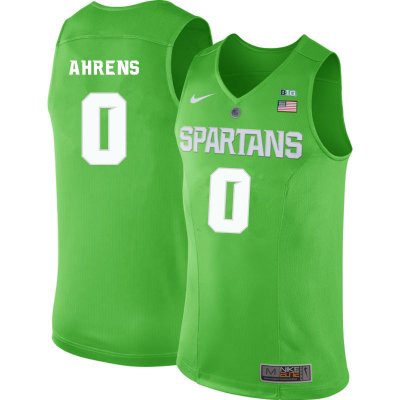 Men Michigan State Spartans NCAA #0 Kyle Ahrens Green Authentic Nike 2019-20 Stitched College Basketball Jersey HQ32S12ET